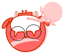 Pink girl and dog bark sticker #5631615