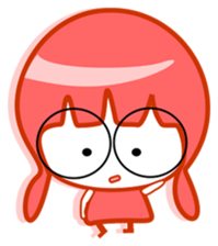 Pink girl and dog bark sticker #5631622