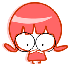 Pink girl and dog bark sticker #5631628