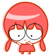 Pink girl and dog bark sticker #5631629