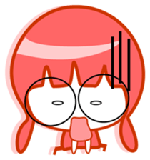 Pink girl and dog bark sticker #5631630