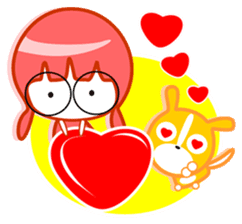 Pink girl and dog bark sticker #5631633