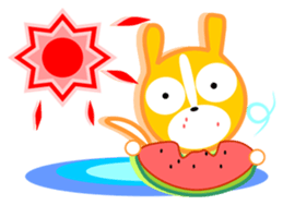 Pink girl and dog bark sticker #5631637