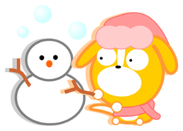 Pink girl and dog bark sticker #5631639