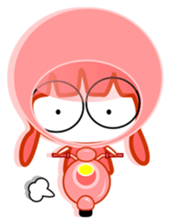 Pink girl and dog bark sticker #5631641