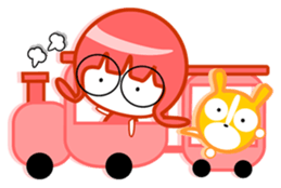 Pink girl and dog bark sticker #5631643