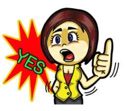 Jaidee Office Worker English sticker #6153020