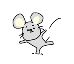 Timid mouse and rabbit wearing a tie sticker #6356940
