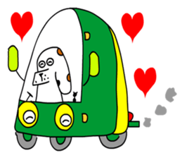 Of calico dog santaro2 sticker #6504208