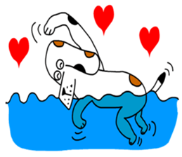 Of calico dog santaro2 sticker #6504209