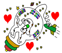 Of calico dog santaro2 sticker #6504211