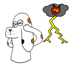 Of calico dog santaro2 sticker #6504218