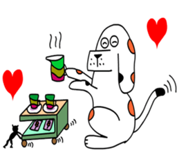 Of calico dog santaro2 sticker #6504220