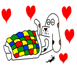 Of calico dog santaro2 sticker #6504230