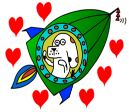 Of calico dog santaro2 sticker #6504234