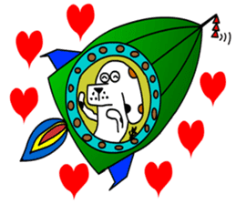 Of calico dog santaro2 sticker #6504234