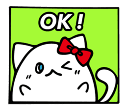 white cat beautiful life sticker #6556109