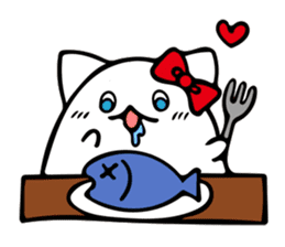 white cat beautiful life sticker #6556124