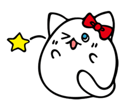 white cat beautiful life sticker #6556142