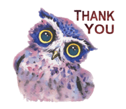 Watercolor owls sticker #7037545