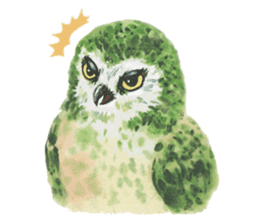 Watercolor owls sticker #7037547
