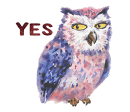 Watercolor owls sticker #7037548