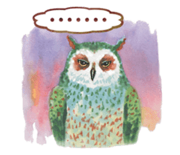 Watercolor owls sticker #7037549