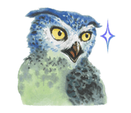 Watercolor owls sticker #7037553