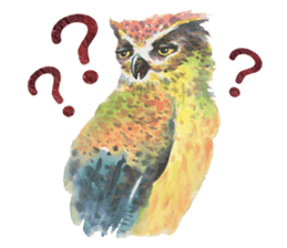 Watercolor owls sticker #7037559