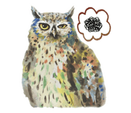 Watercolor owls sticker #7037561