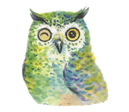 Watercolor owls sticker #7037567
