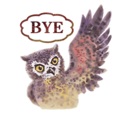 Watercolor owls sticker #7037568