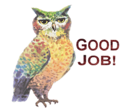 Watercolor owls sticker #7037569