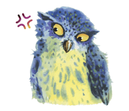 Watercolor owls sticker #7037573