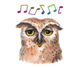 Watercolor owls sticker #7037574