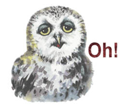 Watercolor owls sticker #7037576