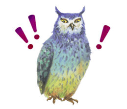 Watercolor owls sticker #7037581