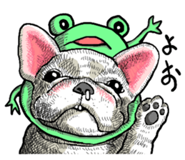 wig dog sticker #7162050