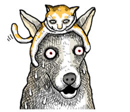 wig dog sticker #7162052