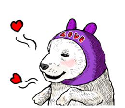 wig dog sticker #7162083