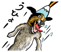 wig dog sticker #7162085