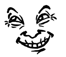 Mischievous face sticker #7183665