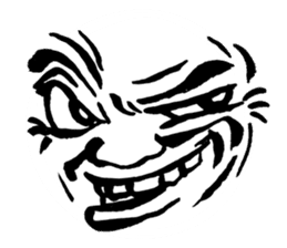 Mischievous face sticker #7183670