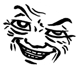 Mischievous face sticker #7183675