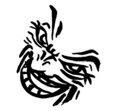 Mischievous face sticker #7183680