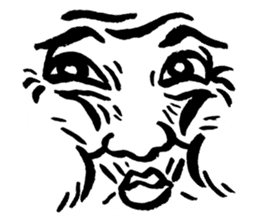 Mischievous face sticker #7183691