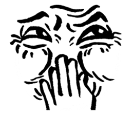 Mischievous face sticker #7183692