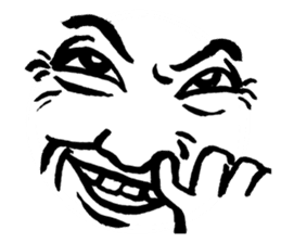 Mischievous face sticker #7183700