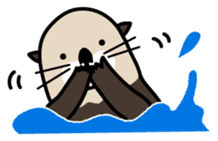 Sea creature Rakko(sea otter)  Sticker 1 sticker #7646225