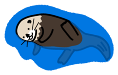 Sea creature Rakko(sea otter)  Sticker 1 sticker #7646241